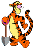 Tigger is orange, yellow, and black